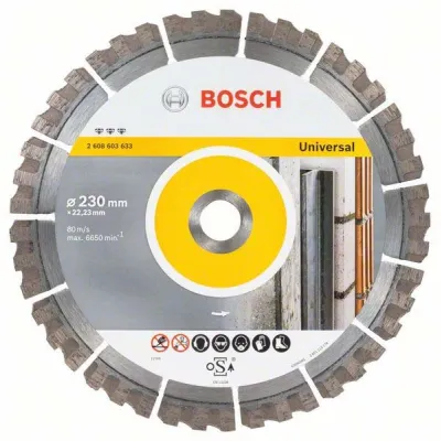 Bosch Diamanttrennscheibe 230 mm 2608603633 für Winkelschleifer | Beton & Mauerwerk | Best for Universal