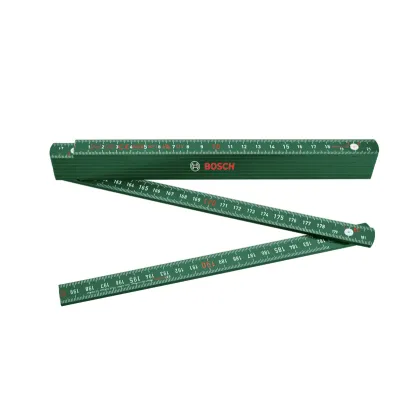 Bosch Zollstock 1600A032V3 | Gliedermaßstab 2m | glasfaserverstärktes Nylon | metrische Skala | beidseitig bedruckt