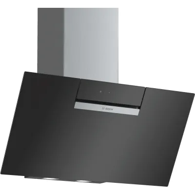 Bosch Dunstabzugshaube DWK87EM60 | Wandesse Schrägdesign 80 cm | Abluft/Umluft | LED | DirectSelect | Schwarz/Edelstahl