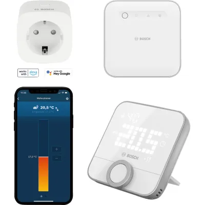 Bosch Einzelraumregelung Starterset 7739623521 | Smart Home Steuerung Elektroheizung | Raumthermostat | Controller