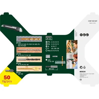 Bosch-EW 2607019327 Zubehörkoffer, X-Line 50-tlg.