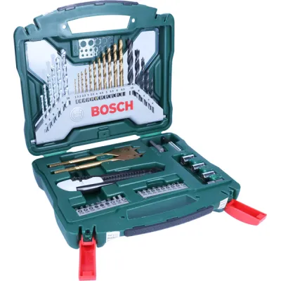 Bosch Bohrer- und Bit-Set 2607019327 | X-Line Titanium 50-tlg. | Metall, Stein, Holz | Schnellarbeitsstahl | im Koffer