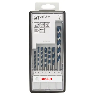 Bosch Betonbohrer Set 7-teilig 2608588167 | CYL-5 | Ø 4-10 mm | Robust Line | Hartmetall | für Schlagbohrmaschine