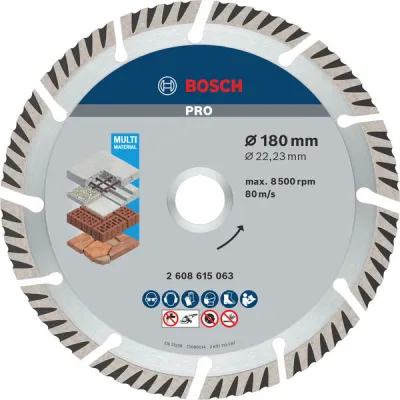 BOSCH Diamant-Trennscheibe 2608615063 | Ø 180 mm x 22,23 mm | Beton, Stahlbeton | langlebig | Profi Qualität