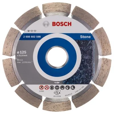Bosch Diamanttrennscheibe 2608602598 | 125 mm x 22,23 mm | für Stein & Kalksandstein | Winkelschleifer
