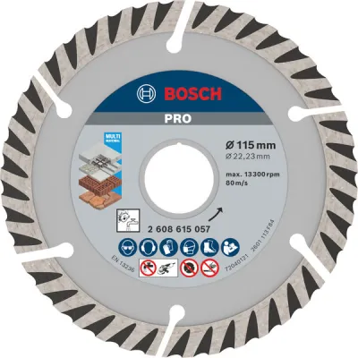 Bosch Professional Diamanttrennscheibe 2608615057 | Ø 115 mm | 22,23 mm | Beton, Mauerwerk, Metall | Schwarz
