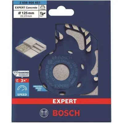 Bosch Diamant-Topfscheibe 2608900651 | EXPERT Concrete | 125 mm Ø | 22,23 mm Bohrung | 4,5 mm Stärke | für Beton