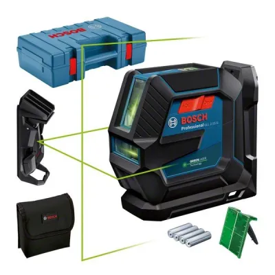 Bosch Professional Linienlaser GLL 2-15 G | grüner Laser | 15 m Reichweite | selbstnivellierend | IP64 | Koffer