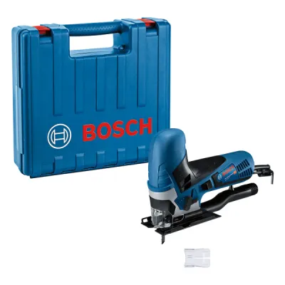 Bosch Stichsäge GST 90 E Professional 060158G000 | 650 W | 90 mm Holz | Pendelhub | Stabgriff | Koffer | Absaug-Set