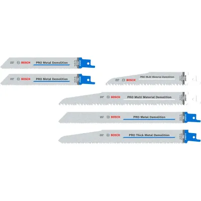 Bosch Säbelsägeblatt Set 2607011820 | PRO Demolition | 6-teilig | Bi-Metall | langlebig | für Abbrucharbeiten