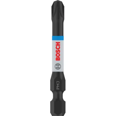 Bosch Bit PRO Phillips Impact 2608522521 | PH3 Kreuzschlitz | 55 mm Länge | 2 Stück | robust | verlängerte Torsionszone