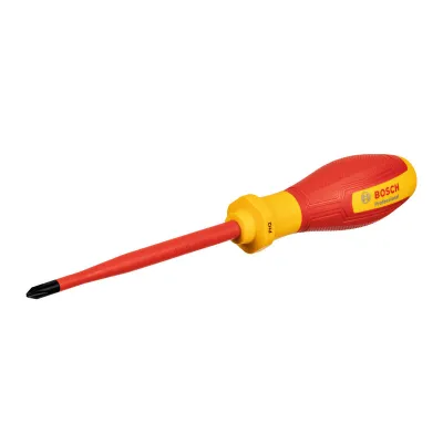 Bosch Professional VDE Schraubendreher PH2 1600A02NB9 | Kreuzschlitz | 1000V isoliert | 125mm Klinge | rot/gelb
