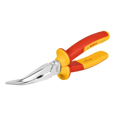 Bosch Professional VDE Spitzzange 1600A02NE4 | 40° gebogen | 200 mm | Chrom-Vanadium-Stahl | isoliert | rot/gelb