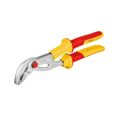 Bosch Professional VDE Wasserpumpenzange 250 mm | isoliert 1000V | Chrom-Vanadium-Stahl | Softgrip | rot/gelb