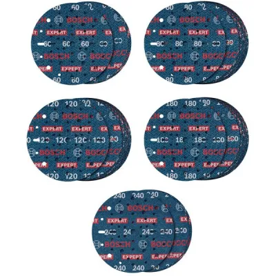 Bosch Schleifscheiben-Set EXPERT O780 | 2608902470 | 55-teilig | Ø 150 mm | Körnung 60-240 | für Farbe | Klettverschluss