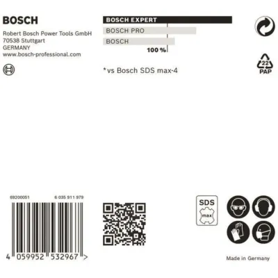 Bosch Professional Hammerbohrer SDS-max-8X 2608900222 | 18x400x540 mm | Bohrer für Stahlbeton & Stein | 4-Schneider
