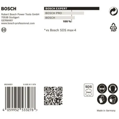 Bosch Hammerbohrer SDS-max-8X 2608900253 | Ø 30 mm | 400 mm Arbeitslänge | Hartmetall für Beton und Stein