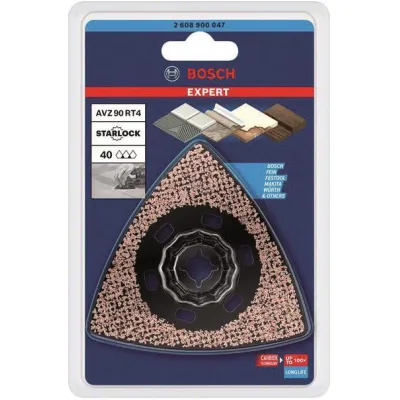 Bosch Schleifplatte EXPERT Starlock AVZ90RT4 2608900047 | Multimaterial | Carbide | K40 | 90mm | Delta-Form