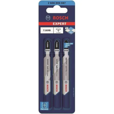 Bosch Stichsägeblätter 2608900567 T150RD | Expert Soft Tile Clean | 3 Stück | Diamant | für weiche Fliesen | 83 mm