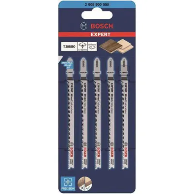 Bosch Stichsägeblätter T308BO 2608900555 | EXPERT Wood 2-side clean | 5 Stück | 117mm | ausrissfrei