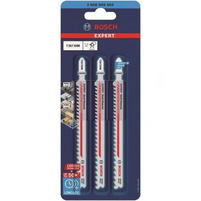 Bosch Stichsägeblätter T367XHM 2608900560 | EXPERT Multimaterial | Carbide | 132mm | 3 Stück | für Holz & Metall
