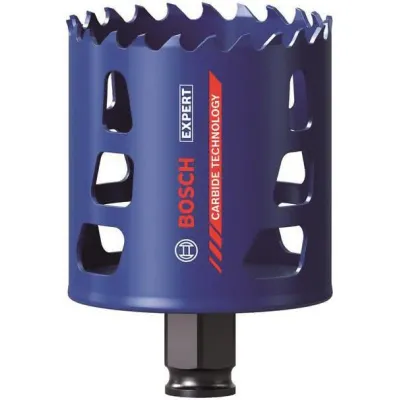 Bosch Lochsäge 2608900429 EXPERT ToughMaterial | Ø 60 mm | Carbide-Zähne | für Holz, Metall, Edelstahl, Kunststoff