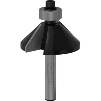 Bosch Fasenfräser 45° | 2608628448 | Ø 34,9 mm | Schaft 6 mm | Holzfräser für Weichholz & Hartholz | Carbide-Zähne