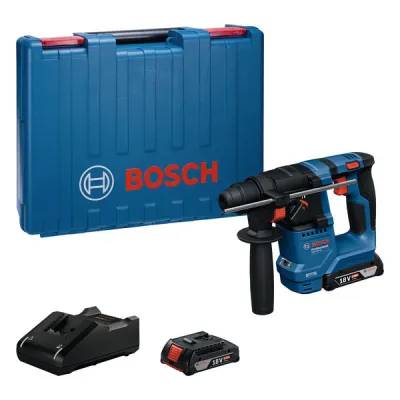 Bosch Akku-Bohrhammer GBH 18V-18 0611927001 | 18V | 2x 2,0Ah Akku | SDS-plus | Ladegerät & Koffer | bürstenlos
