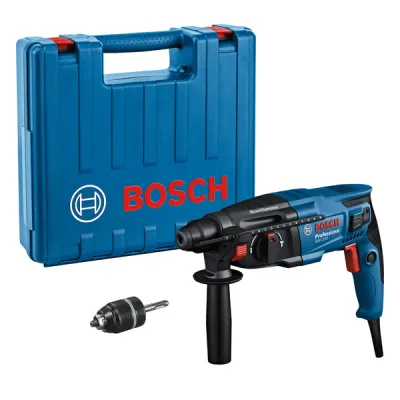Bosch Professional Bohrhammer GBH 2-21 | 720 W | SDS plus | 2,0 J Schlagenergie | Koffer | Schnellspannbohrfutter