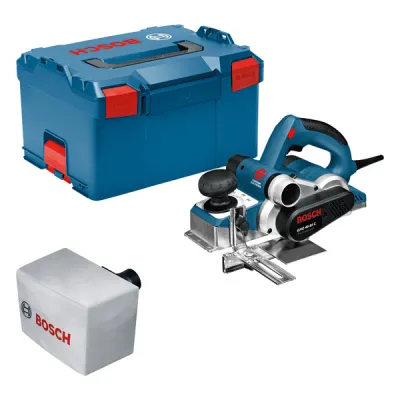 Bosch Professional Elektrohobel GHO 40-82 C | 850 W | 82 mm Schnittbreite | 0–4 mm Hobeltiefe | L-BOXX | Blau