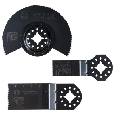 Bosch Sägeblätter-Set 2608662343 | Holz-Basis-Set für Multifunktionswerkzeuge | Starlock | 3-tlg. | Holz & Metall