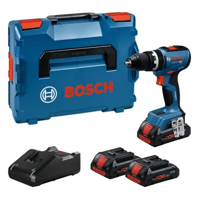Bosch Akku-Schlagbohrschrauber GSB 18V-65 06019N3306 | 18V | 2x 4Ah ProCORE Akku | 65 Nm | L-BOXX | Ladegerät | blau