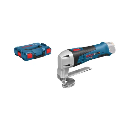 Bosch Professional Akku-Blechschere GSC 12V-13 | 12V | bis 1,3mm Metall | L-BOXX | ohne Akku/Ladegerät | blau