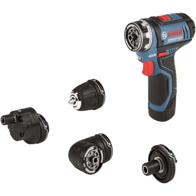 Bosch Professional Akku-Bohrschrauber GSR 12V-15 FC | 12V 2x2,0Ah Li-Ion | 30 Nm | FlexiClick | L-BOXX | Blau
