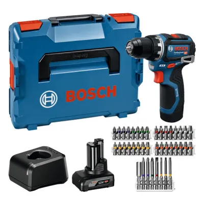 Bosch Akku-Bohrschrauber GSR 12V-32 06019N7005 | 12V 2x Li-Ion Akku 2,0/4,0Ah | 32Nm | 40-tlg. Zubehör | L-BOXX