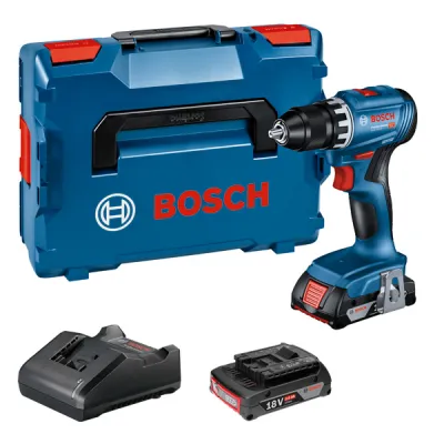 Bosch Professional Akku-Bohrschrauber GSR 18V-45 | 18V | 2x 2.0Ah Akku | 45 Nm | 13 mm Bohrfutter | L-BOXX
