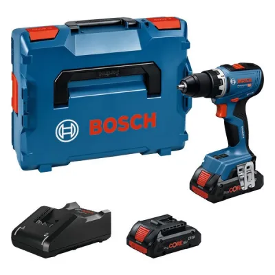 Bosch Akku-Bohrschrauber GSR 18V-65 06019N3206 | 18V | 2x 4Ah ProCORE Akku | 63Nm | Ladegerät | L-BOXX | blau
