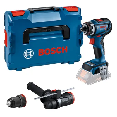 Bosch Akku-Bohrschrauber GSR 18V-90 FC 18V | FlexiClick System | bürstenlos | 90 Nm | L-BOXX | ohne Akku | blau