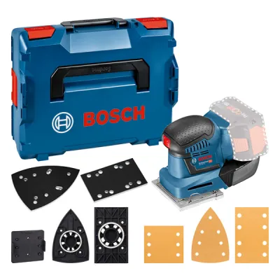 Bosch Professional Akku-Schwingschleifer GSS 18V-10 | 18V | 1,6 mm Schwingkreis | Solo | L-BOXX | Blau