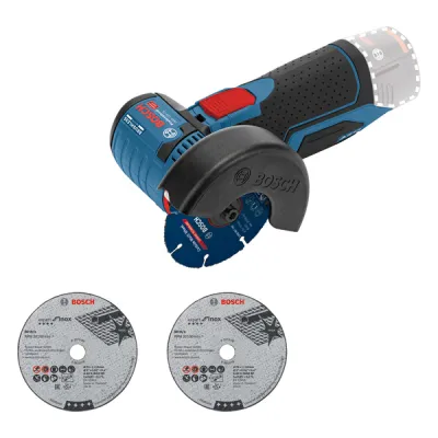 Bosch Professional Akku-Winkelschleifer GWS 12V-76 | 06019F2000 | 12V | 76 mm Scheibe | bürstenloser Motor | Solo | Blau