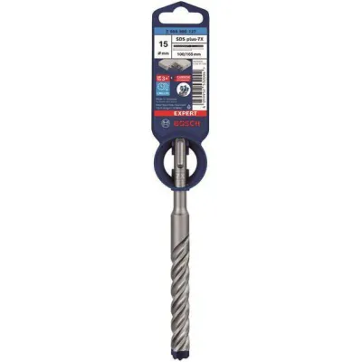 Bosch Professional Hammerbohrer SDS-plus-7X 2608900127 | 15x100x165mm | 4-Schneider | Vollhartmetallkopf | für Beton