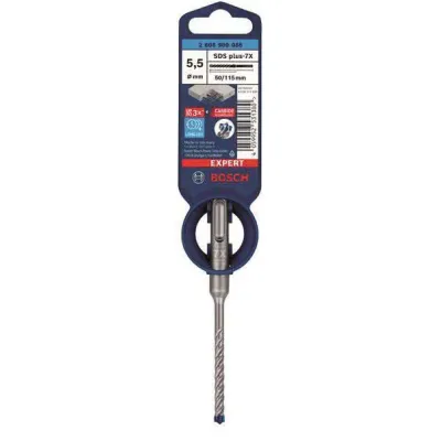 Bosch Professional Hammerbohrer SDS-plus-7X 2608900065 | 5,5 x 50 x 115 mm | Vollhartmetall | Beton | 4-Schneider