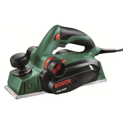 Bosch Handhobel PHO 3100 0603271100 | 750W | 0-3,1mm Schnitttiefe | Spanauswurf | Parallelanschlag | im Koffer | grün