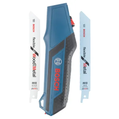 Bosch Handsägegriff 2608000495 für Säbelsägeblätter | inkl. 2 Sägeblätter (Holz/Metall) | Blau