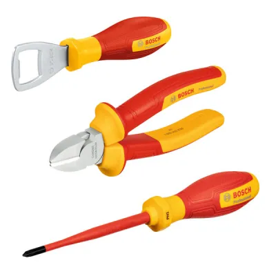 BOSCH Handwerkzeug-Set 1600A038HV | 3-teilig | L-BOXX Mini | VDE Schraubendreher & Seitenschneider | Flaschenöffner