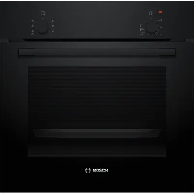 Bosch Einbaubackofen HBF010BA1 | 3D-Heißluft | 66 l Volumen | 5 Beheizungsarten | Energieeffizienzklasse A | Schwarz