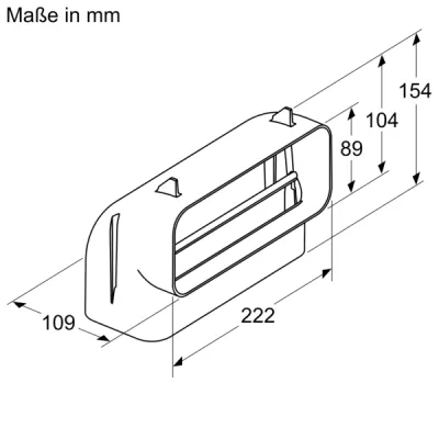 Bosch Flachkanalbogen HEZ9VDSB3 | 90° vertikal | kleiner Radius | Montagezubehör Dunstabzugshaube | aerodynamisch | B1
