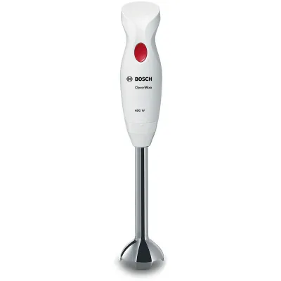 Bosch Stabmixer MSM24100 | 400 Watt | Edelstahl-Mixfuß | 4-Klingen-System | Mix-/Messbecher | weiß