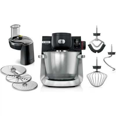 Bosch Küchenmaschine MUMS6ZS13D | 1600 W | Serie 6 | 5,5 l Edelstahlschüssel | Waage & Timer | schwarz/edelstahl