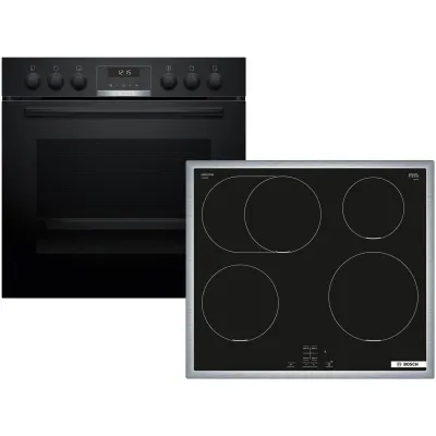 Bosch Einbau-Herd-Set HND615LS62 | Induktion | 60cm | 71l | 3D Heißluft | Autopilot | A+ | Schwarz/Edelstahl